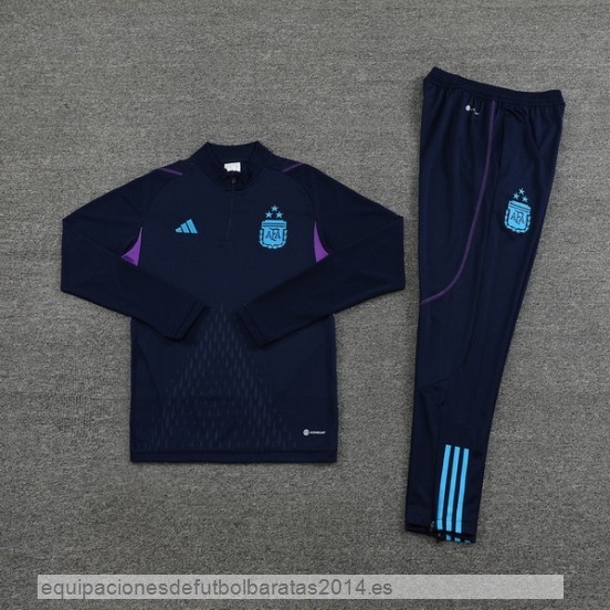 Nuevo Conjunto Completo Sudadera Entrenamiento Argentina 2023 Azul Marino Purpura Baratas